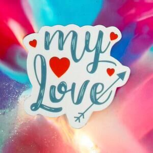 Valentines Sticker My Love Heart Arrow Romantic Cute Positive